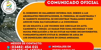 Comunicado Oficial Lluvias