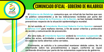 Comunicado Oficial Gobierno de Malabrigo