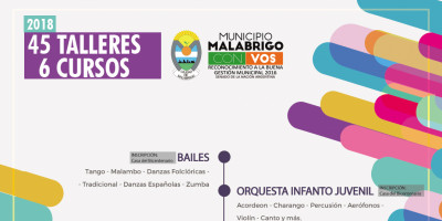 45 Talleres y 6 Cursos gratuitos, inscribite!