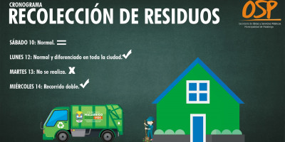 Recolección de Residuos para este fin de semana
