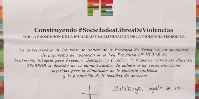 Malabrigo reconocida por la Subsecretaría de Políticas de Género de Santa Fe