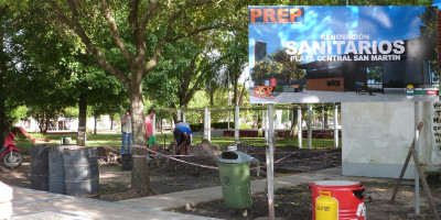 Comenzó la construcción de los  nuevos Sanitarios en Plaza Central San Martín